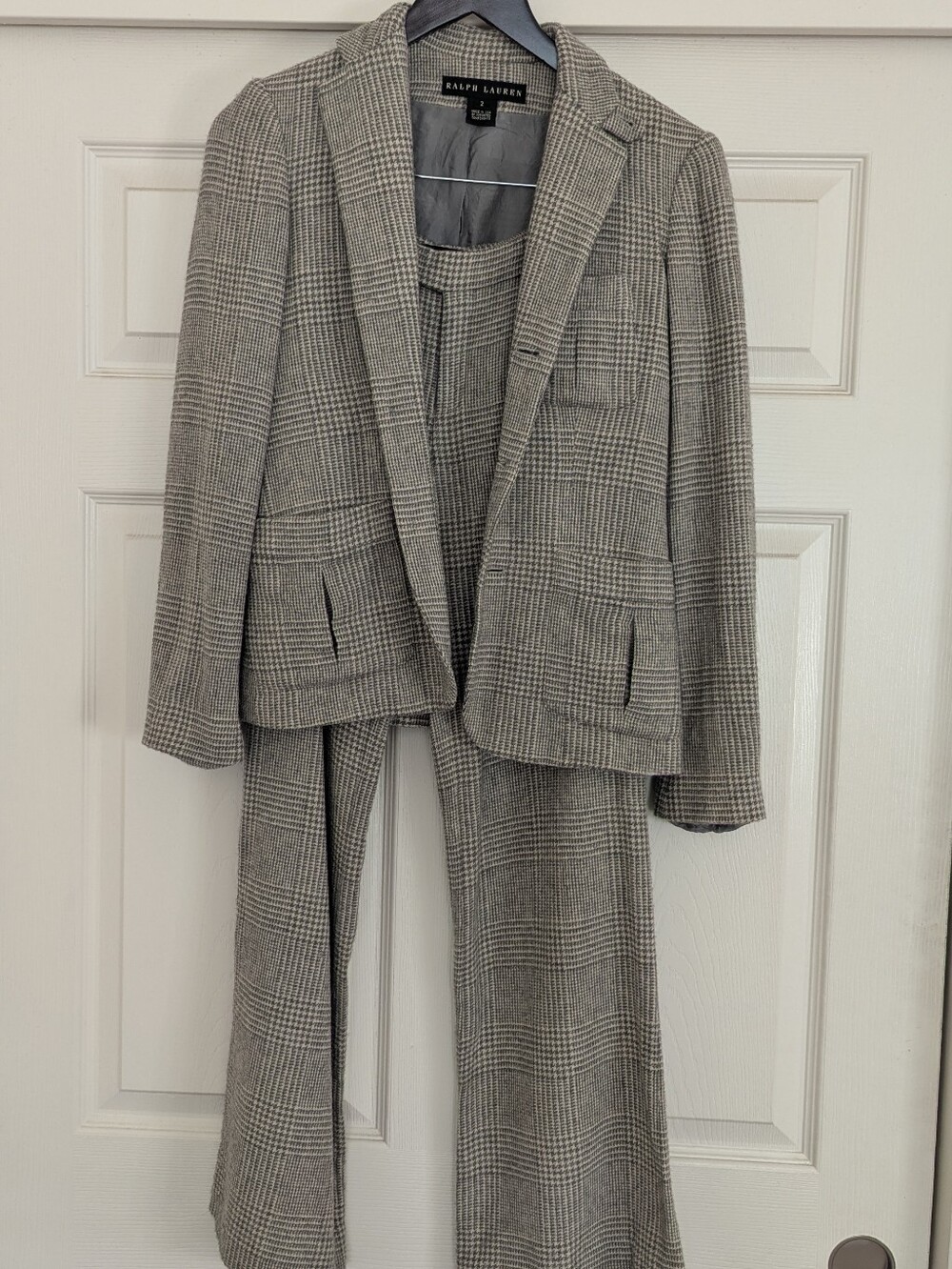 Vintage Ralph Lauren 100% Camel Hair Suit Set Size 2 Gray